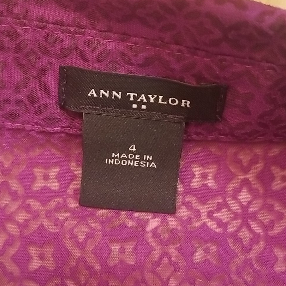 Ann Taylor Factory Sheer Button Down Blouse – Size 4 - Picture 7 of 8